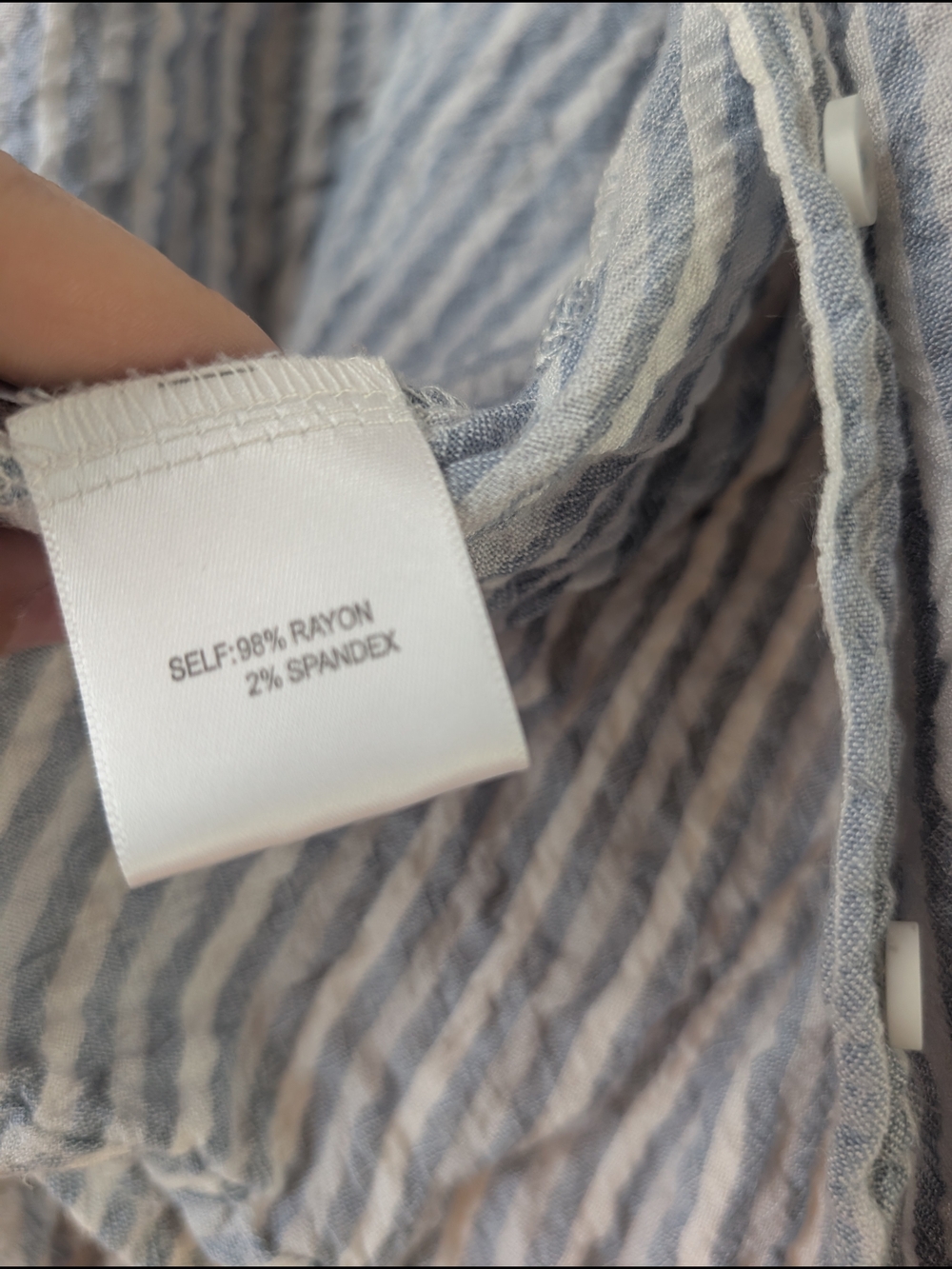 Jane and Delancey Light Blue and White Striped Button Shirt - Picture 5 of 7